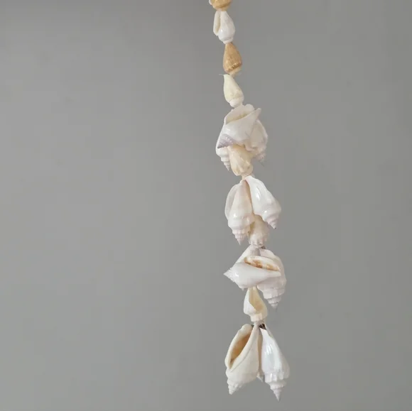 Vintage Chula Hanging Spiral Seashell Windchime Boho Beach Wedding Macrame - Picture 11 of 12